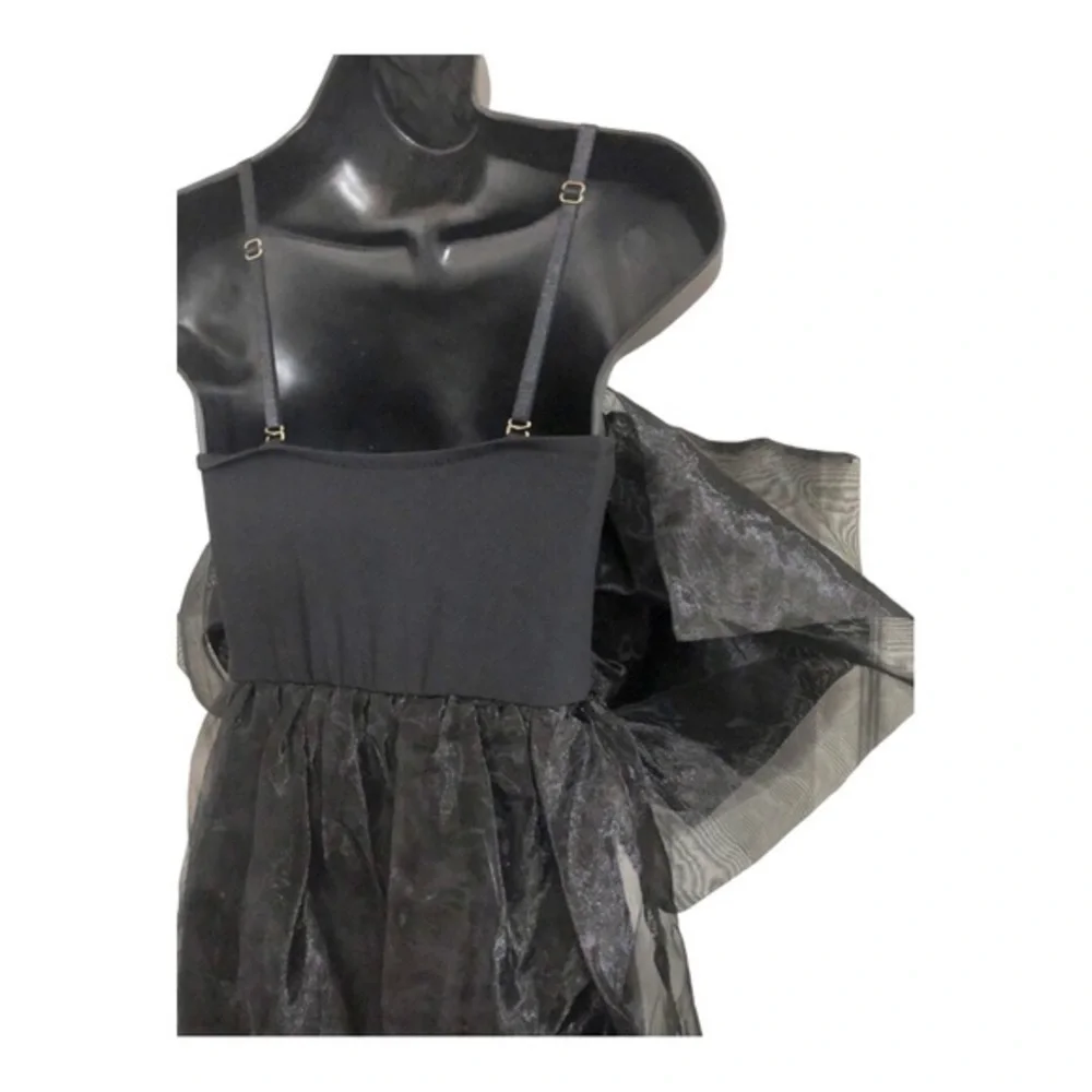 Free People intimately black Someone Say Bows Bodysuit sheer Maxi‎ dress size XS